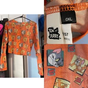 Tom & Jerry Long Sleeve Mesh Top
